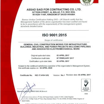 ASSAD Said ISO 9001:2015 Certification 