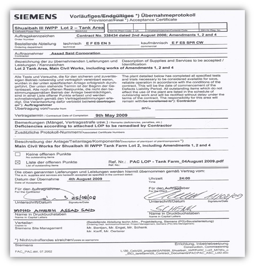 Clients Appreciation - Completion Certificates